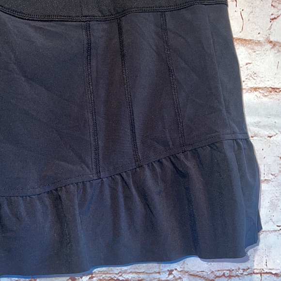 Athlete tennis skirt 8 black reflective shorts mini elastic waist pockets - Picture 6 of 14